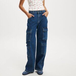 Cotton On Cargo Wide Leg Jean Size 4
